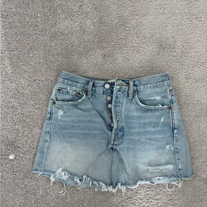 Agolde Light Blue Jean Shorts